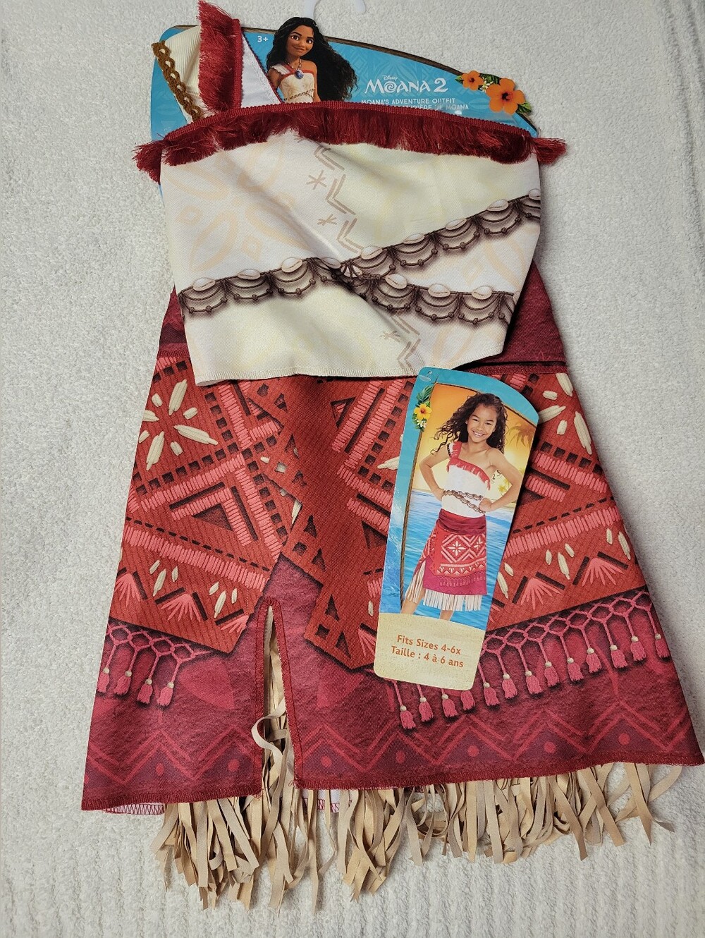 Jakks Disney Moana 2 Adventure Outfit Costume Dress Up for Kids Size 4-6x NEW